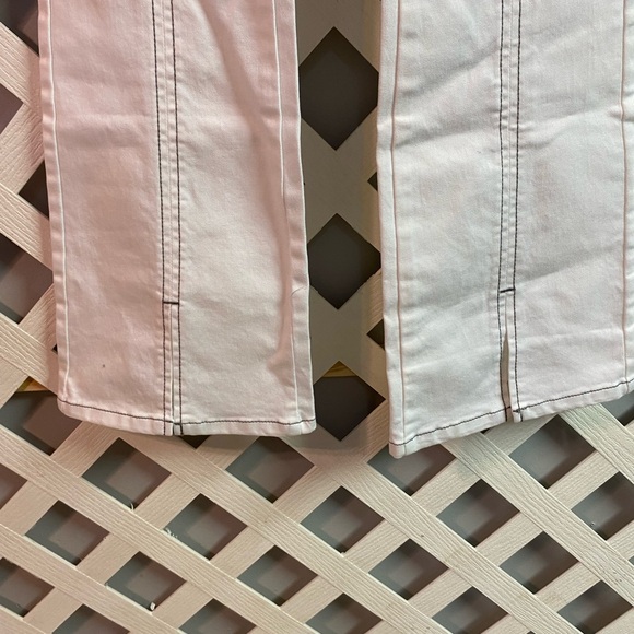 Peace Love World White Wash High Front Slit Jeans Seaming Detail White Wash Sz 0 - Picture 8 of 10